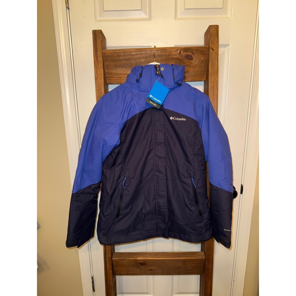 Columbia Bugaboo II Fleece Interchange Jacket Womens S P Blue Black Hooded